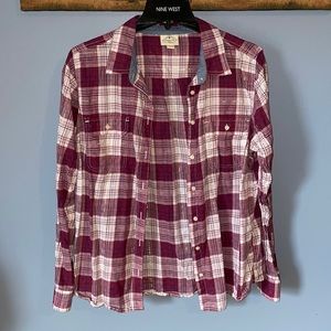 Plaid Button Down Long Sleeve Shirt